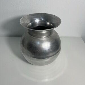 Vintage Nickel-Plated Brass Water Pot Lota Chombu Kalash Decorative Vase